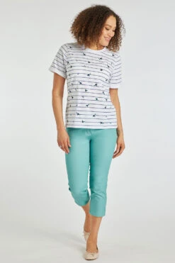 Autonomy - Striped T-Shirt With Embroidery Detail -Mod Vanta Sales Store 900355793 alt1