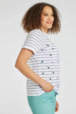 Autonomy - Striped T-Shirt With Embroidery Detail -Mod Vanta Sales Store 900355793 alt4