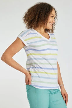 Autonomy - V-Neck Striped T-Shirt -Mod Vanta Sales Store 900355893 alt4