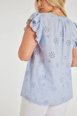 Autonomy - Plain Broderie Detail T-Shirt -Mod Vanta Sales Store 900355909 alt5