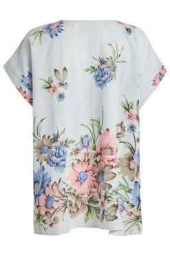 Short Sleeve Floral Design Top -Mod Vanta Sales Store 900356609 alt2