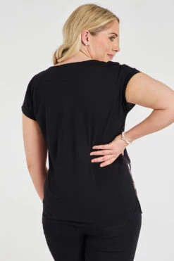 Short Sleeve Floral Woven Front Top -Mod Vanta Sales Store 900357607 alt51