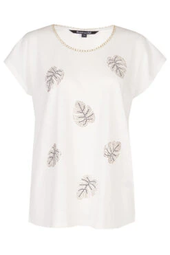 Short Sleeve Hotfix Leaf Top -Mod Vanta Sales Store 900357744 default