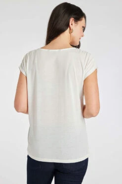 Short Sleeve Sequin Leaf Design Top -Mod Vanta Sales Store 900358844 alt4