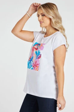 Short Sleeve Tropical Flower Print T-Shirt -Mod Vanta Sales Store 900358944 alt4