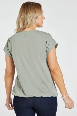 Short Sleeve Embroidered Bubble Hem Floral T-Shirt -Mod Vanta Sales Store 900359239 alt4