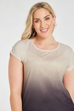 Short Sleeve Ombre T-Shirt With Hotfix Detail -Mod Vanta Sales Store 900359315 alt6