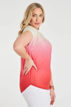 Short Sleeve Ombre Design T-Shirt With Hotfix Detail -Mod Vanta Sales Store 900359863 alt3