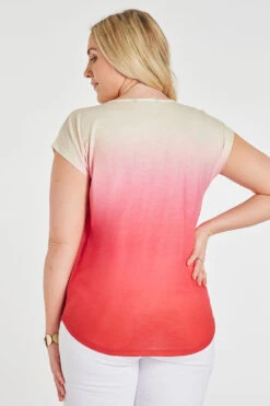 Short Sleeve Ombre Design T-Shirt With Hotfix Detail -Mod Vanta Sales Store 900359863 alt4