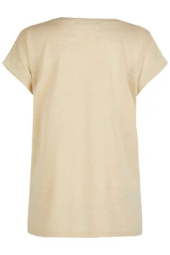 Short Sleeve Floral Linen Look T-Shirt With Notch Neckline -Mod Vanta Sales Store 900359981 alt2