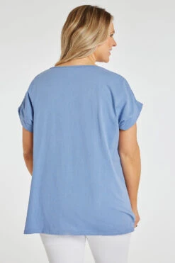 Short Sleeve Broderie Front Detail Top -Mod Vanta Sales Store 900362009 alt4