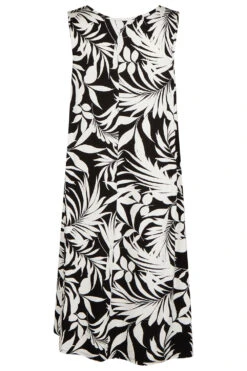 Mono Palm Print Sleeveless Swing Dress 10 Mono Palm Print Sleeveless Swing Dress -Mod Vanta Sales Store 900363907 alt2