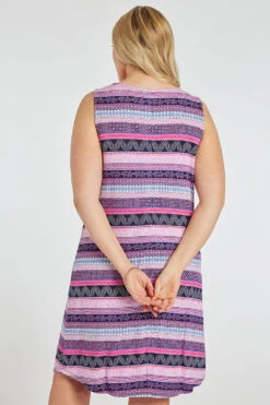 Tribal Striped Print Sleeveless Swing Dress -Mod Vanta Sales Store 900364153 alt5