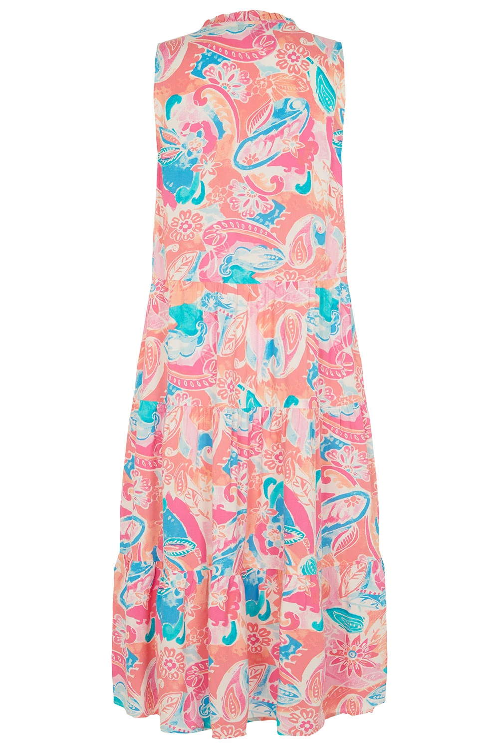 Sleeveless Ruffle Neckline Tiered Dress 5 Sleeveless Ruffle Neckline Tiered Dress - Image 3