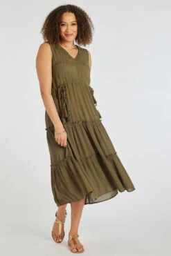 Crinkle Dress With Tie Detail -Mod Vanta Sales Store 900365339 alt1