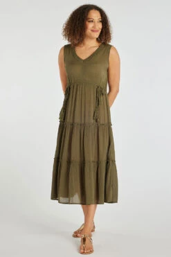 Crinkle Dress With Tie Detail