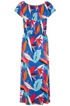 Abstract Jungle Print Bardot Jersey Dress -Mod Vanta Sales Store 900365940 alt2
