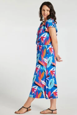 Abstract Jungle Print Bardot Jersey Dress -Mod Vanta Sales Store 900365940 alt3