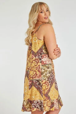 Patchwork Print Frill Hem Sundress 12 Patchwork Print Frill Hem Sundress -Mod Vanta Sales Store 900368209 alt3