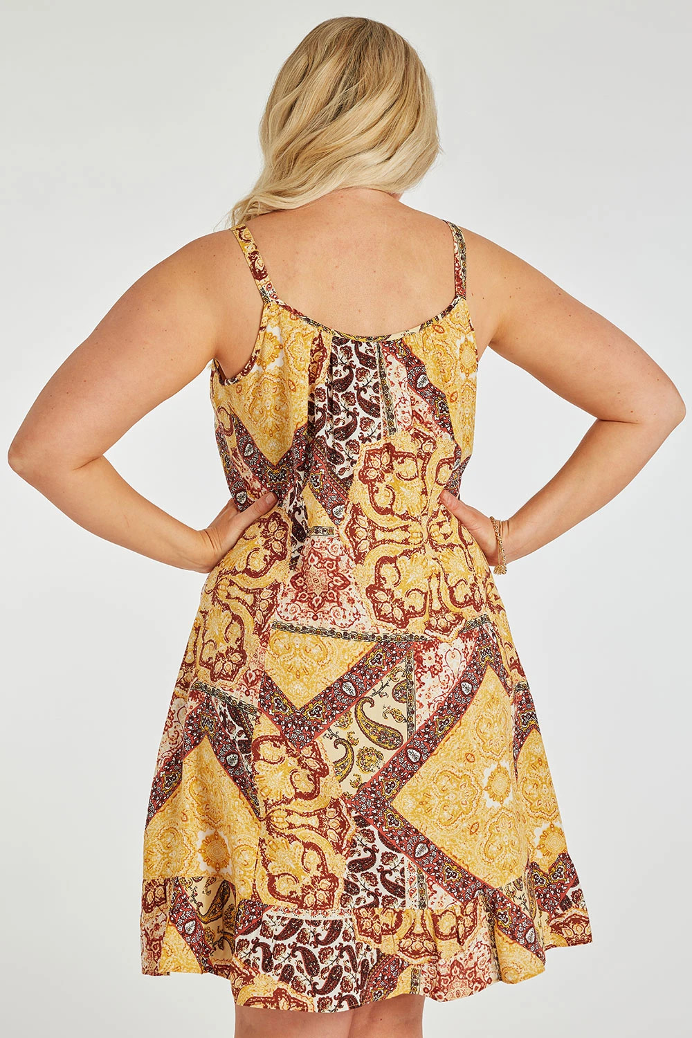 Patchwork Print Frill Hem Sundress 6 Patchwork Print Frill Hem Sundress - Image 4