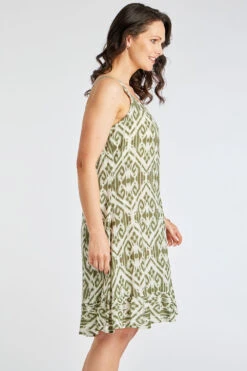 Aztec Print Frill Hem Dress -Mod Vanta Sales Store 900368339 alt3