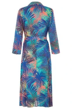 Palm Print Button Through Shirt Dress -Mod Vanta Sales Store 900369398 alt22