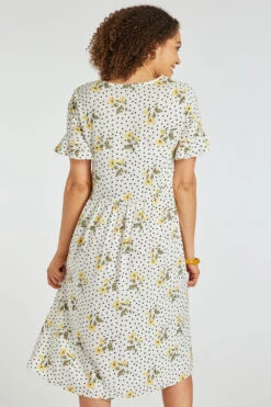 Spot And Daisy Print Tiered Dress -Mod Vanta Sales Store 900369493 alt5