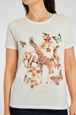 Short Sleeve Animal And Floral Design T-Shirt -Mod Vanta Sales Store 9003698 alt6
