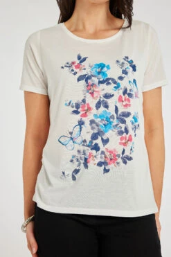 Short Sleeve Floral Butterfly Print T-Shirt -Mod Vanta Sales Store 900369944 alt4