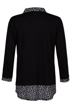 Long Sleeve 2 In 1 Butterfly Print Collar Hem Shirt -Mod Vanta Sales Store 900377207 alt21