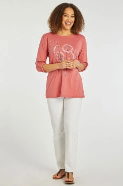 3/4 Sleeve Dandelion Print Top 14 3/4 Sleeve Dandelion Print Top -Mod Vanta Sales Store 900377471 alt1