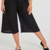 Spot Print Wide Leg Cropped Trousers -Mod Vanta Sales Store 900381407 alt1