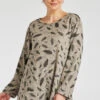 Long Sleeve Leaf Print Soft Touch Tunic -Mod Vanta Sales Store 900382181 alt1
