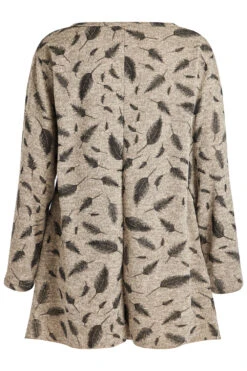 Long Sleeve Leaf Print Soft Touch Tunic -Mod Vanta Sales Store 900382181 alt2