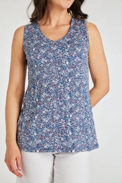 Sleeveless Plisse Ditsy Print Top -Mod Vanta Sales Store 900387009 alt5