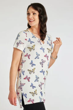 Spaced Butterfly Tunic With Keyhole Detail -Mod Vanta Sales Store 900387244 alt3