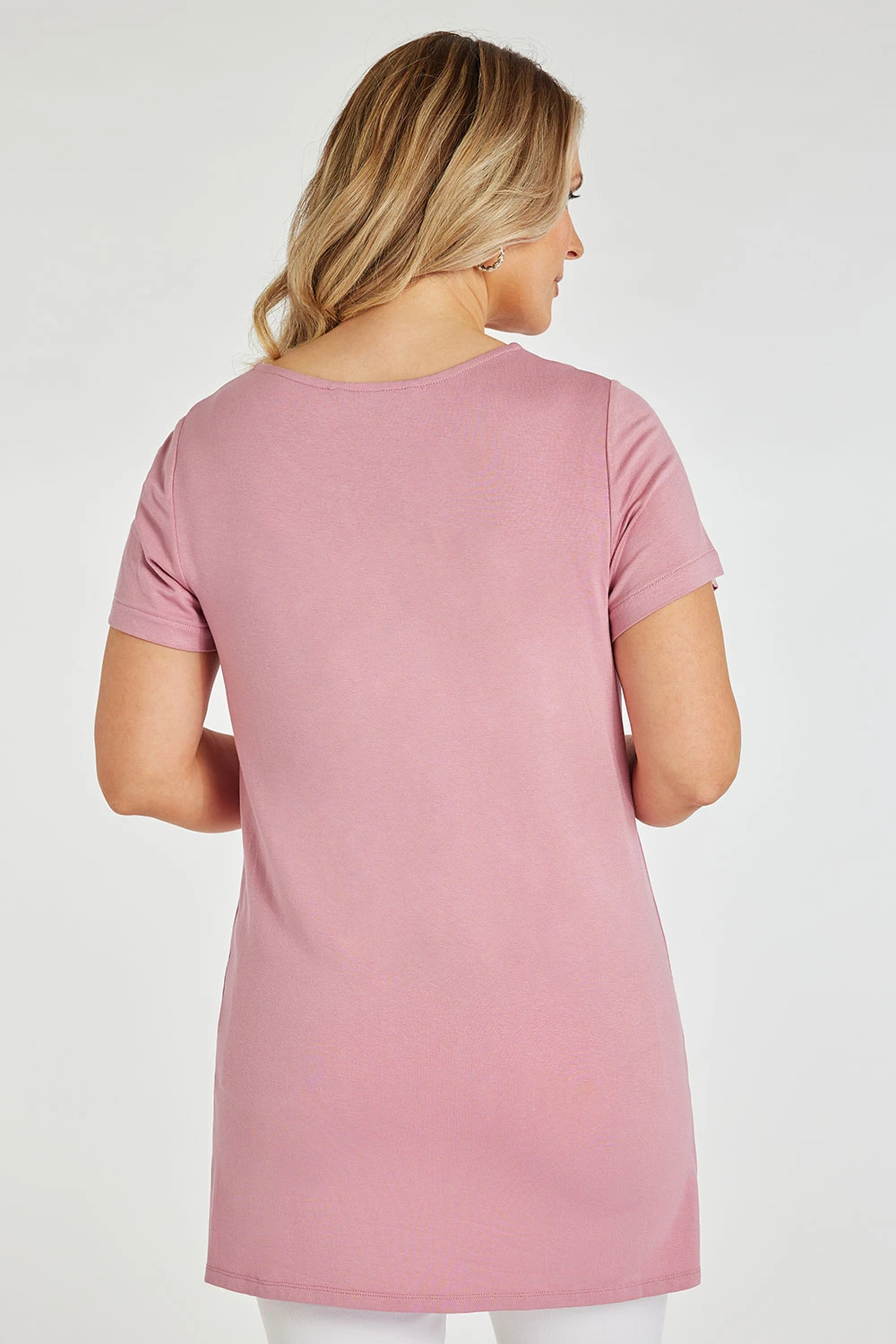 Short Sleeve Plain Tunic With Keyhole Detail 6 Short Sleeve Plain Tunic With Keyhole Detail - Image 4