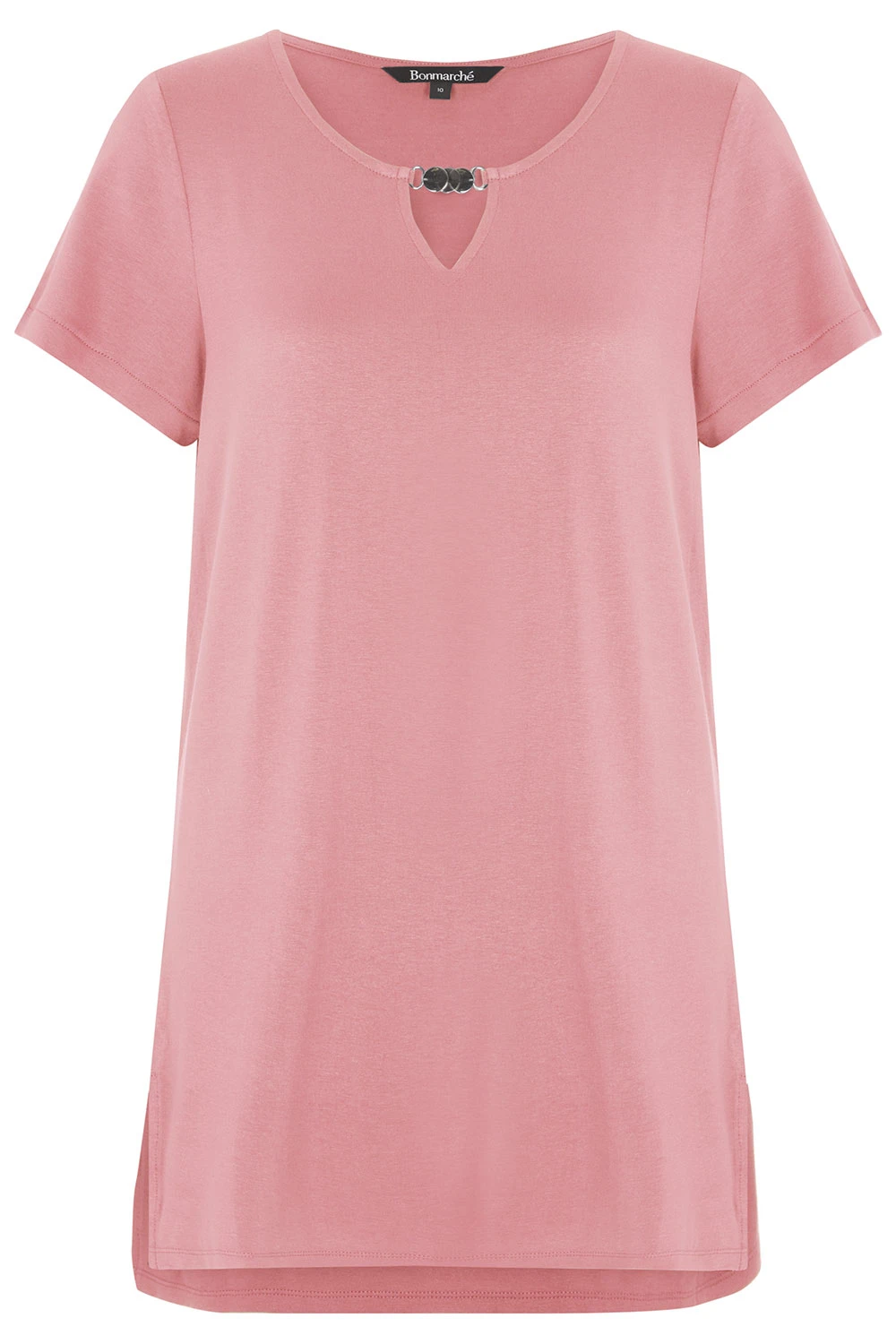 Short Sleeve Plain Tunic With Keyhole Detail 4 Short Sleeve Plain Tunic With Keyhole Detail - Image 2