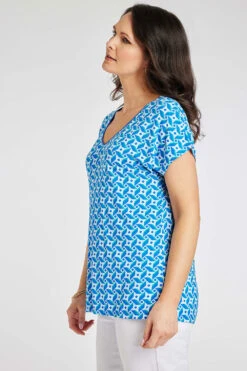 Short Sleeve Square Geo Print T-Shirt -Mod Vanta Sales Store 900387809 alt3