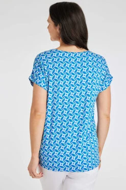 Short Sleeve Square Geo Print T-Shirt -Mod Vanta Sales Store 900387809 alt4