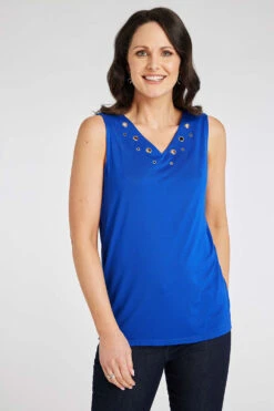 Short Sleeve Plain Vest With Eyelet Detail -Mod Vanta Sales Store 900388040 alt1