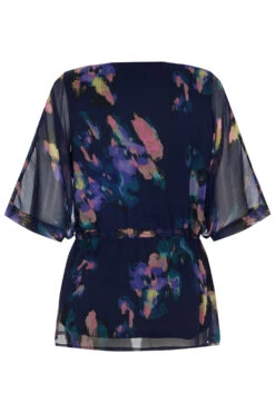 Short Sleeve Watercolour Floral Top -Mod Vanta Sales Store 900389053 alt2