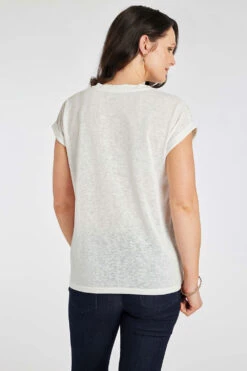 Short Sleeve Oversized Floral Linen T-Shirt -Mod Vanta Sales Store 900389543 alt4