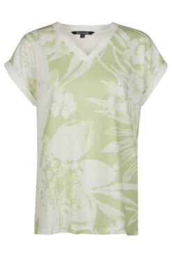 Short Sleeve Oversized Floral Linen T-Shirt -Mod Vanta Sales Store 900389543 default