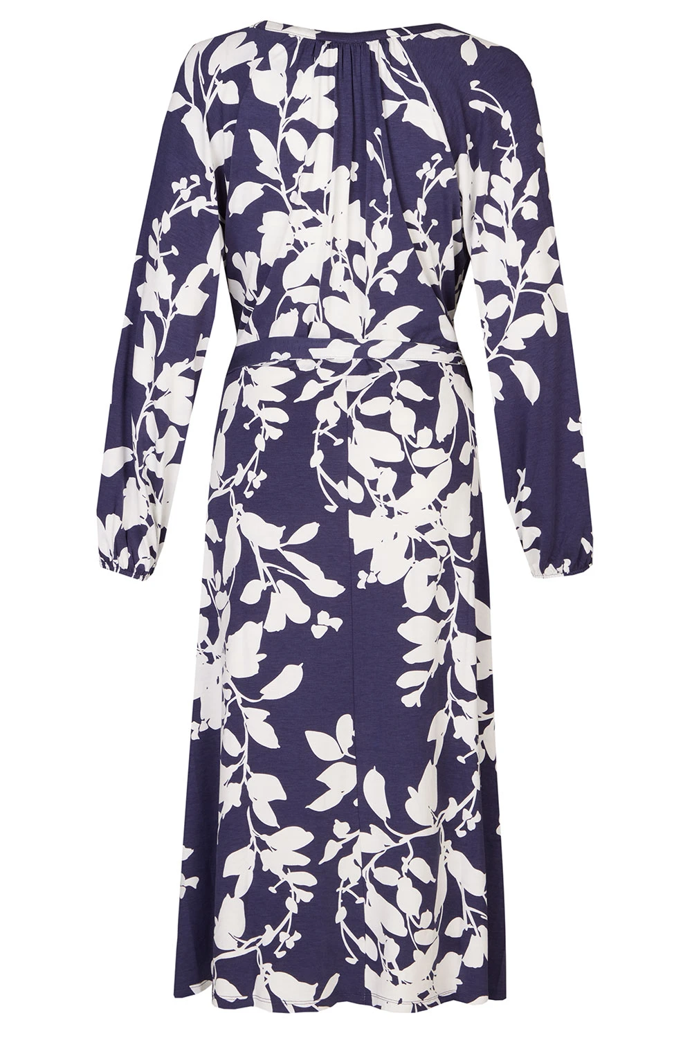 Leaf Print Belted Dress With Button Detail 5 Leaf Print Belted Dress With Button Detail - Image 3