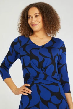 Swirl Print Twist Front Dress -Mod Vanta Sales Store 900393609 alt5