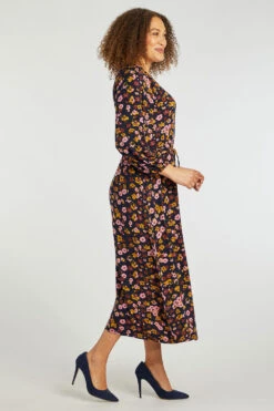 Ditsy Print Belted Dress With Ring Detail -Mod Vanta Sales Store 900393753 alt4