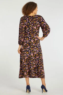 Ditsy Print Belted Dress With Ring Detail -Mod Vanta Sales Store 900393753 alt5