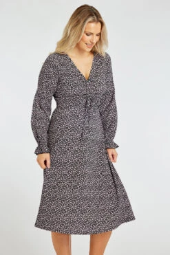 Ditsy Print Ruched Front Dress -Mod Vanta Sales Store 900393907 alt4