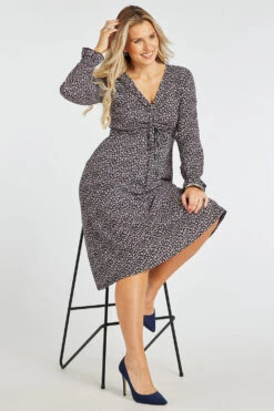 Ditsy Print Ruched Front Dress -Mod Vanta Sales Store 900393907 alt6